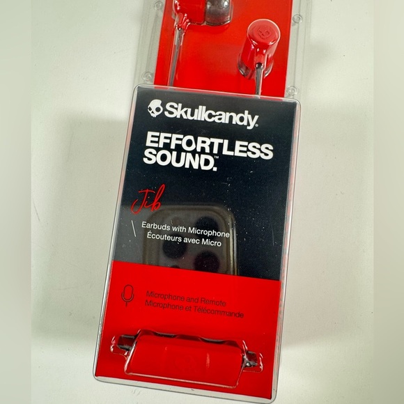 Skullcandy Jib red and black Wired Earbuds microphone, and remote - Picture 2 of 3
